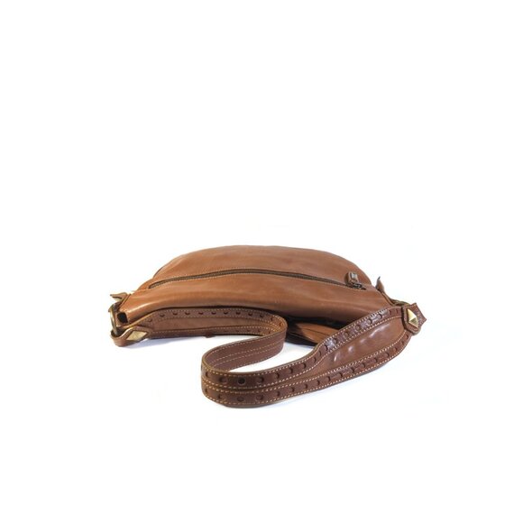 VTG MICHAEL KORS Handbag Cognac Natural Brown Leather Made in Italy - Picture 5 of 8